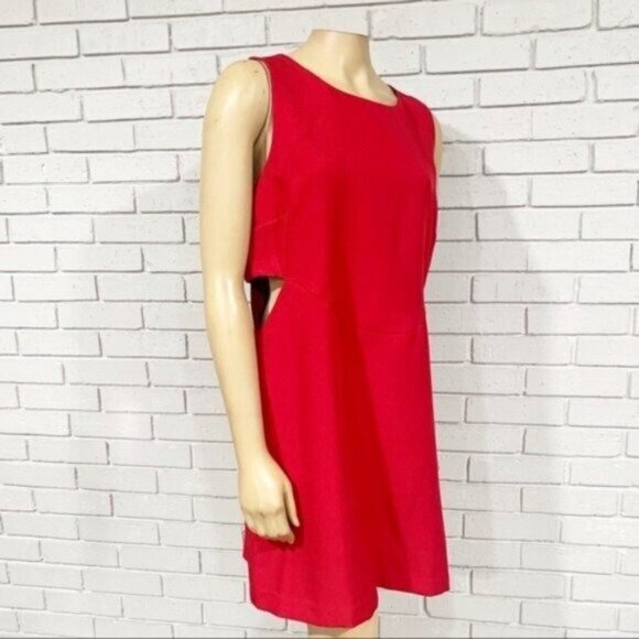 Anthropologie Mare Mare Cutout Bodycon Dress in Red XL — Statement Piece - Picture 11 of 13